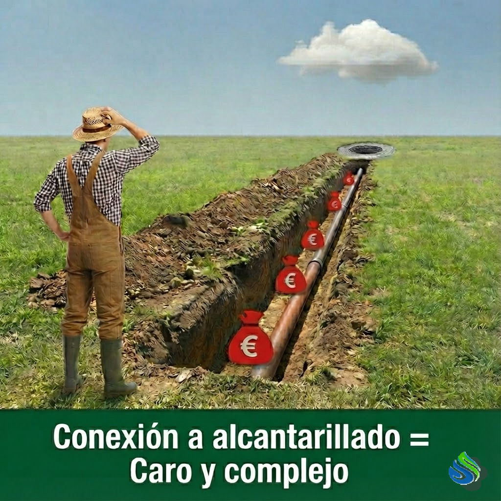 ¿Porqué se decide no instalar aseos convencionales lejos del alcantarillado?